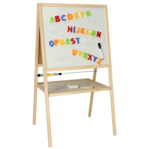 Wooden easel chalkboard and whiteboard with magnetic letters and abacus - Drawing Board