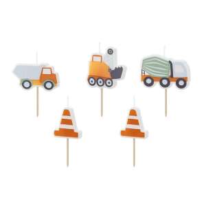 Construction Vehicle Birthday Candles, 3 Pack, 4.5-5cm - Birthday Candle & Cake Topper
