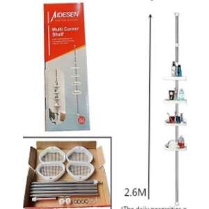 Aidesen Multi Corner Shelf, Telescopic Shower Shelf, 2.6M, Bathroom Storage, Corner Shelf, Shower Organizer - Bathroom shelf unit
