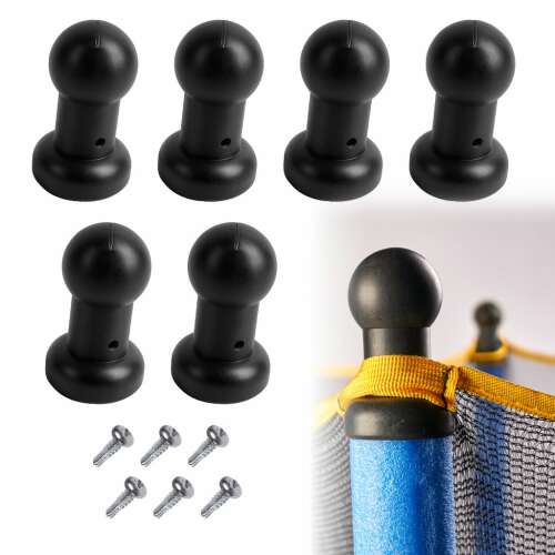 Set of 6 black trampoline safety pads with screws, trampoline safety pads, trampoline safety, trampoline replacement parts