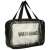 Black travel wash bag, waterproof, with clear window, zipper closure
