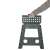 Hand holding the handle of dark gray foldable step stool with non-slip surface