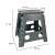 Dimensions of dark gray foldable step stool with non-slip surface