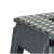 Close-up of the non-slip surface of dark gray foldable step stool