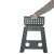 Hand holding the handle of dark gray foldable step stool with non-slip surface