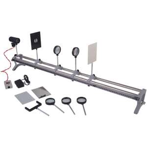 Bancă optică cu sursă de lumină, lentile, ecrane și accesorii pentru experimente de fizică - Jocuri stiintifice si exploratori