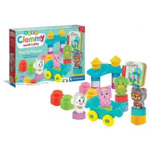 Clementoni Clemmy Hero és Princess puha építőkockák fejlesztőjáték 6-36 hónapos babáknak, kastély, szekér és állatfigurákkal - Clementoni