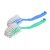 Plastic dish brush with handle, blue and green