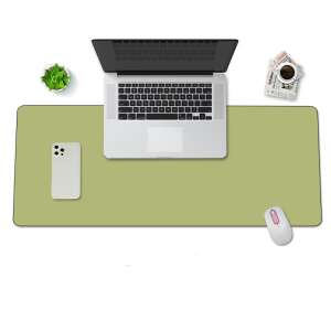 VisionHub® XXL Green PU Leather Desk Mat, 120x60cm, waterproof, non-slip, for office and home use - Mouse Pad