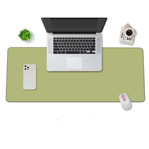 VisionHub® XXL Green PU Leather Desk Mat, 120x60cm, waterproof, non-slip, for office and home use