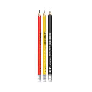 Keyroad Fekete Ceruza HB grafitceruza, háromszögletű, radíros, piros, sárga, fekete - Toll & Ceruza