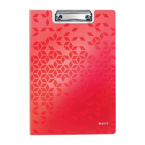 LEITZ A4 Clipboard with Cover, Red 'Wow' Design