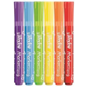 MAPED Fenstermarker Peps Set, 6 Stück, abwaschbar, 5 mm, verschiedene Farben - Maped