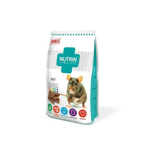 Nutrin Complete Patkány Eledel, 400g-os zsák, kiegyensúlyozott táplálék patkányok számára
