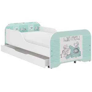 MIKI children's bed with mattress and linen support, hello friend design - Nonbrand Youth Bed