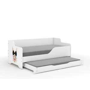 LILU Children's Bed with Laminated Front, including 160x80cm Mattress and Built-in Linen Storage, plus 140x70cm Mattress - Mrs. Rabbit 99684138 - Nonbrand Youth Bed