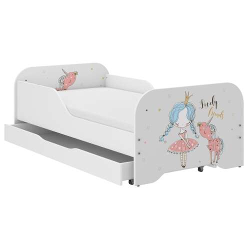 MIKI gyermekágy 160x80cm ingyenes matraccal, ágyneműtartó nélkül - Princess with Unicorn 102389036