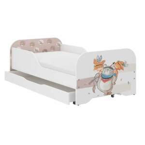 WoodenToys MIKI Toddler Bed with Bear Print, 140x70cm, includes mattress - Nonbrand Youth Bed