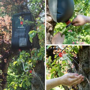 Navaris 20L solarny prysznic kempingowy w użyciu, przenośny prysznic zewnętrzny - Latarnia słoneczna