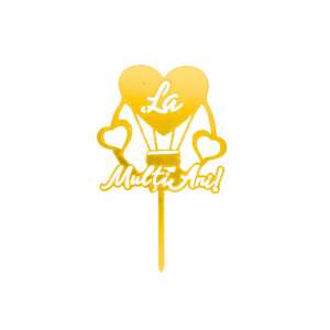 Cake Topper Happy Birthday Balloon with Heart 96731590 - Party Decoration