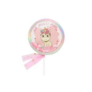 Decoratiune Tort Unicorn Roz La Multi Ani - Decoratii si echipamente pentru petreceri