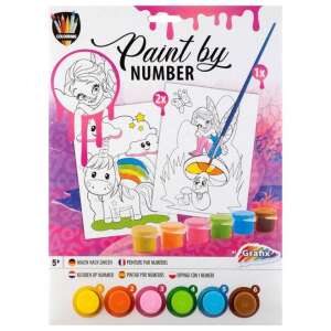 Paint by Number kit for kids, featuring a unicorn and a fairy, by Grafix - Paint by Numbers Kit