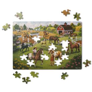 Melissa & Doug lovas témájú karton puzzle hiányzó darabokkal - Melissa & Doug