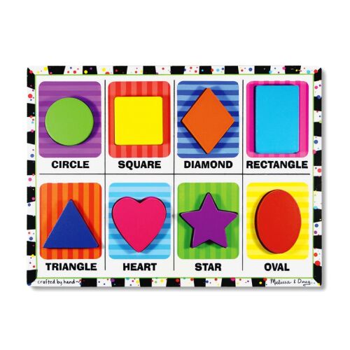 Melissa & Doug Geometriai formák fa puzzle közelkép