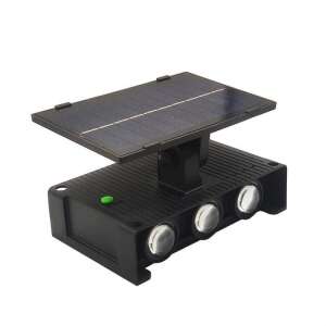 Czarna lampa ścienna Andowl zasilana energią słoneczną z 6 diodami LED, chip 3030, ciepłe białe światło, wodoodporna IP65 - Latarnia słoneczna