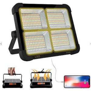 Kolaż lampy roboczej Cosyeasy z panelem słonecznym, przedstawiający funkcje ładowania i przenośności. - Latarnia słoneczna