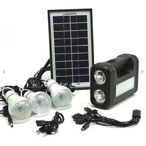 GD-Lite 8017 napelemes készlet panellel, LED lámpákkal és power bankkal - Napelemes lámpa