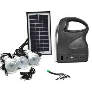 GDLITE GD-7 Prémium napelemes készlet 3 LED izzóval, zseblámpával és USB töltéssel - Napelemes lámpa