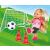 Evi Love Fußballpuppe schießt Ball mit Tor und Kegeln