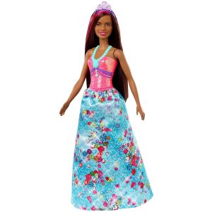 Bábika Barbie Dreamtopia Princezná s hnedými vlasmi a fialovou tiarou - Mattel