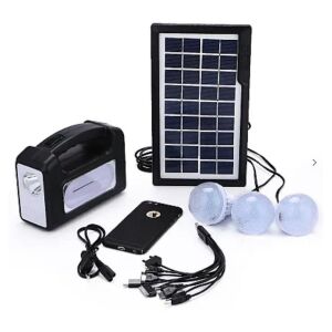 GD-Lite 7 Napelemes Készlet: Hordozható napelem, zseblámpa, LED izzók és USB töltőkábel hálózaton kívüli világításhoz és eszközök töltéséhez. - Napelemes lámpa