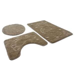 Molly 3001-3 Sötét-bézs 3 Részes Fürdőszoba Szőnyeg 50x80 + 50x40cm - Fürdőszoba bútor