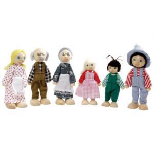 Fa baba család 6 db-os szett, képzeletbeli játékhoz és szerepjátékhoz - FKP Toys