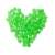 Зелени фосфоресциращи камъчета във формата на сърце