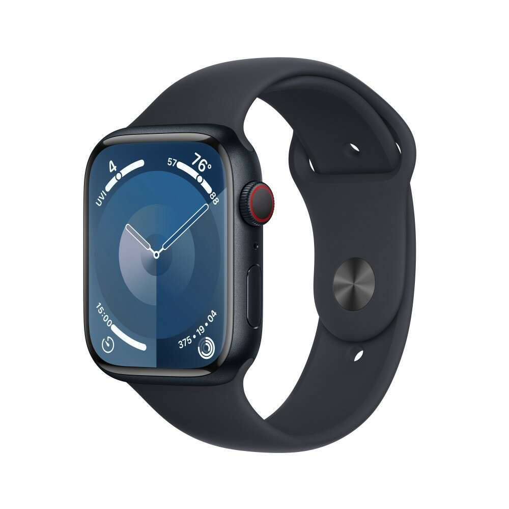 Apple watch s9 cellular 45mm fekete alu tok,fekete sport szíj