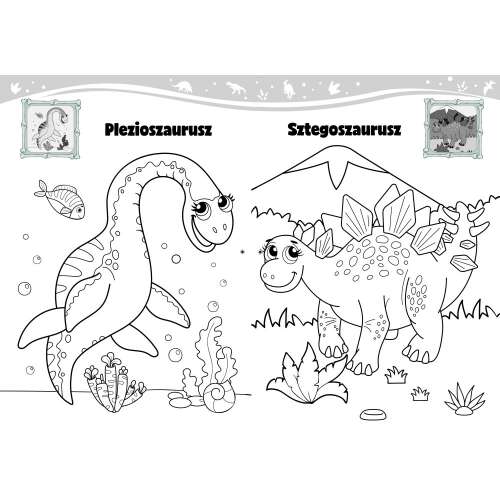 Dinoszauruszok kifestője Plesioszaurusszal és Stegoszaurusszal - Szalay Könyvkiadó