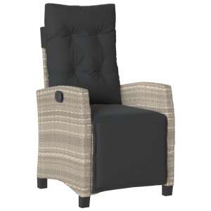 vidaXL világosszürke polyrattan dönthető kerti szék lábtartóval, kültéri bútor, kényelmes, pihentető, teraszszék - Kerti fotel & Szék