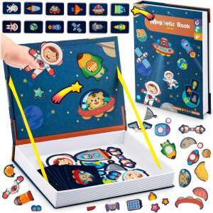 Ricokids Carte magnetică Puzzle Astronaut, deschisă cu magneți și cărți, tematică spațială - Ricokids