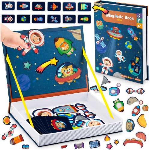 Ricokids Magnetic Book Puzzle Astronaut, open with magnets and cards, space theme