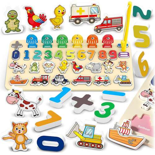 Ricokids Educational Board with Numbers, Animals, and Vehicles