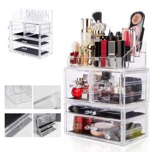 Pepita 3in1 Make-up Organizer, klarer Acryl-Organizer mit Schubladen und Fächern für Make-up und Beauty-Produkte - Schönheit & Gesundheit