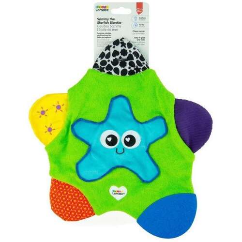 Sammy a tengeri csillag baba takaró a Lamaze-től, egy puha, csillag alakú baba játék, recsegő és csipogó textúrákkal a szenzoros fejlődéshez - Tomy