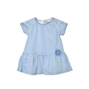 Boboli kék, pöttyös bébi lány ruha – 86 36063077 