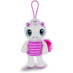 Nici Fyala Sleepy Unicorn Plush Keychain, 14 cm, white with pink stripes, blue eyes - Nici Plush Toy