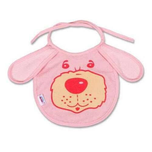 New Baby rózsaszín baba előke kutyás mintával