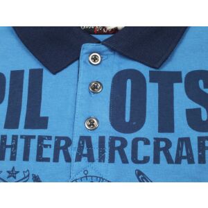 Knot So Bad tricou cu guler cu model albastru 127317916 - Knot So Bad